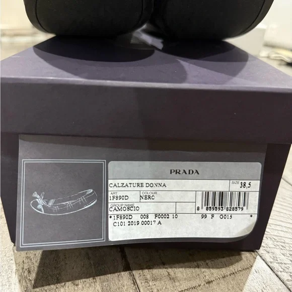 Prada Women's Black Suede Loafers with Bow - Picture 8 of 8